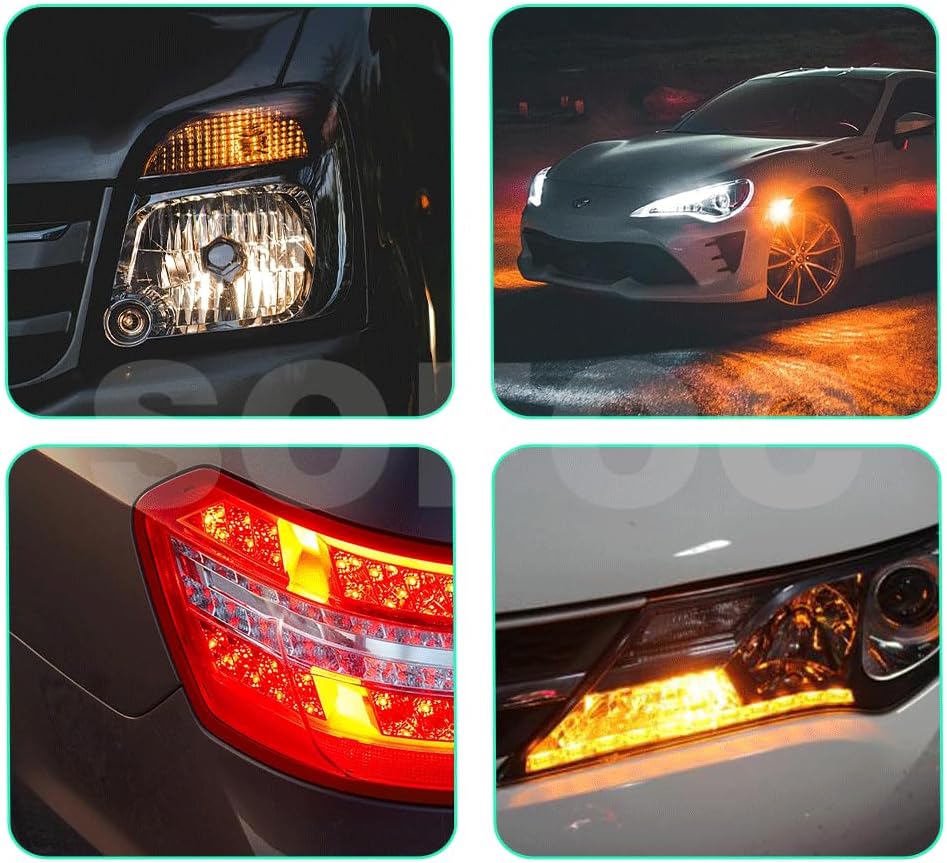 SOFOC-PWY24W Automobil Frontblinker Standlicht Tagfahrlicht etc 12V 24W Gelb 2Stk Bernsteingelb PWY2