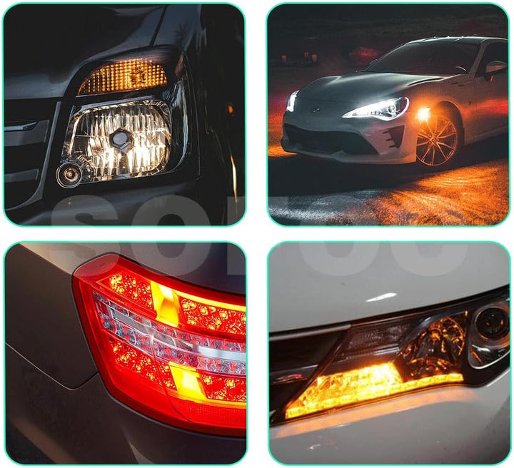 SOFOC-PWY24W Automobil Frontblinker Standlicht Tagfahrlicht etc 12V 24W Gelb 2Stk Bernsteingelb PWY2