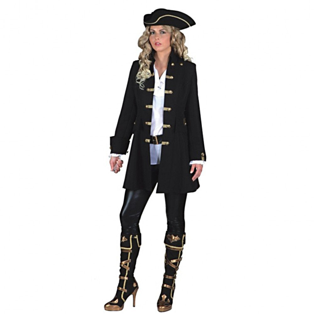 Karneval Kostüm Jacke Piratin schwarz, Gr. 50