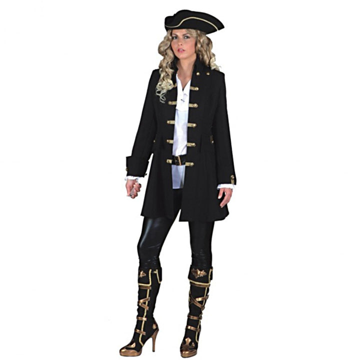 Karneval Kostüm Jacke Piratin schwarz, Gr. 50