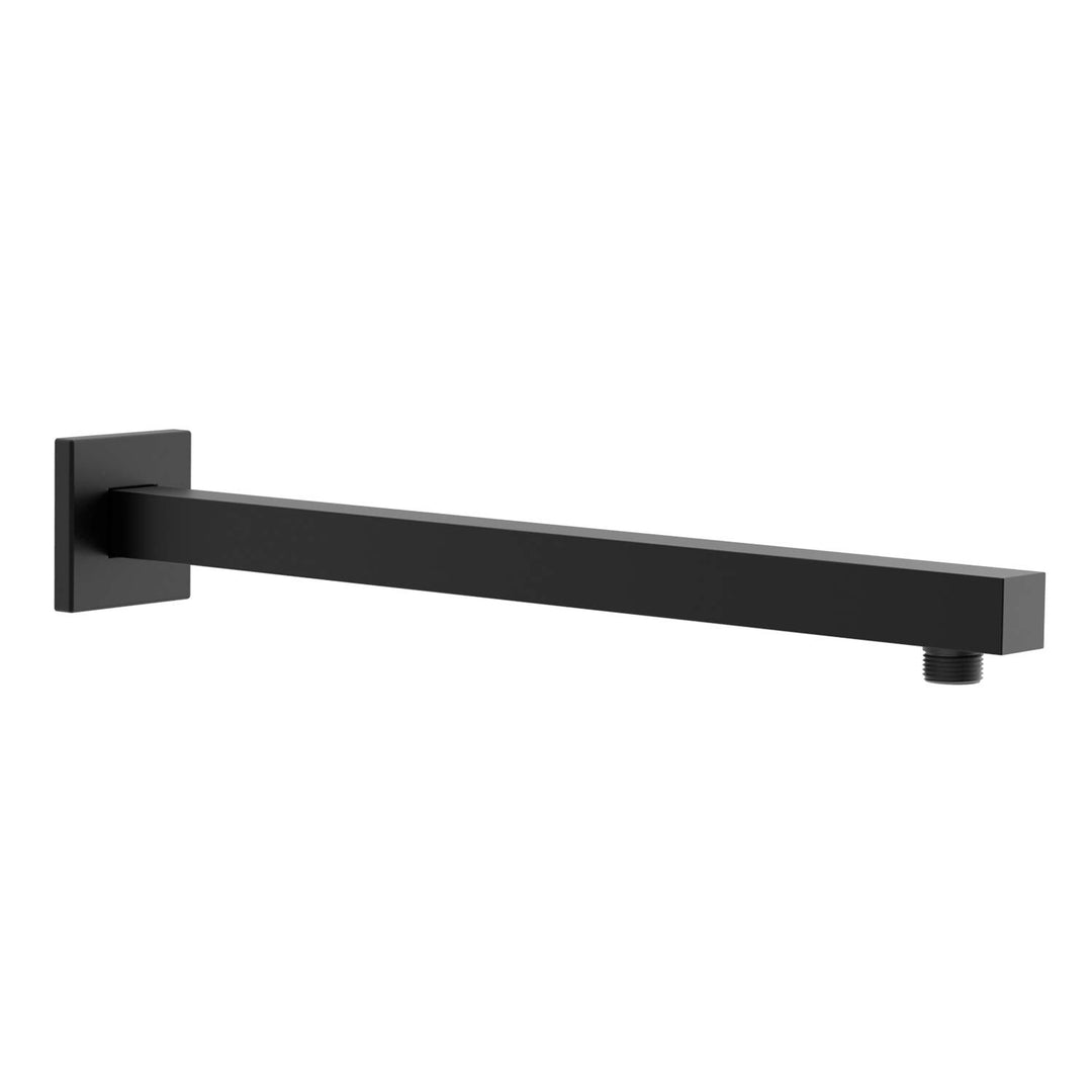 Rainsworth Brausearm Wandarm Duscharm für Regenduschkopf Quadratisch 400MM, Messing, Schwarz, 16 inc