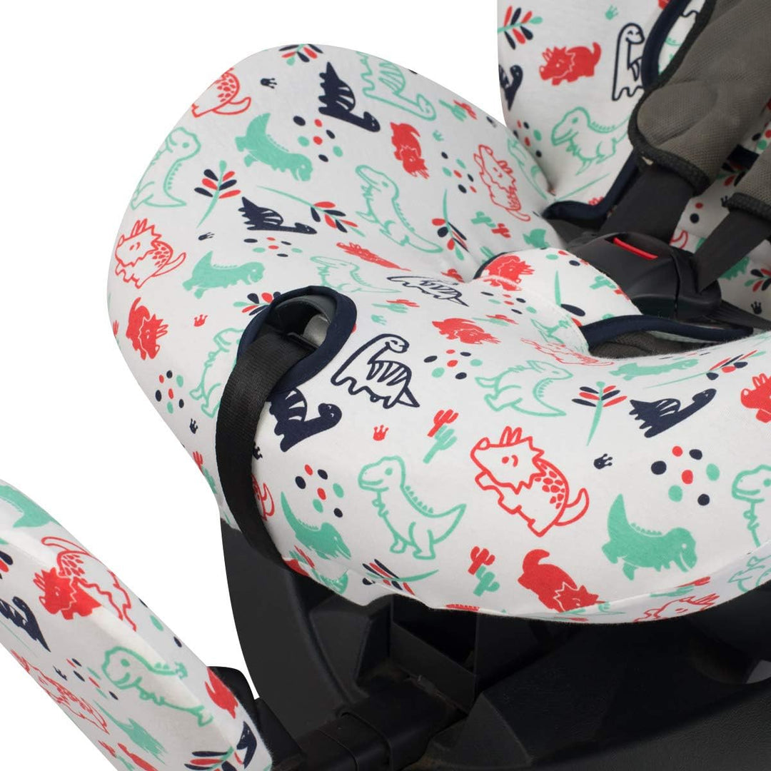 JYOKO Kids Bezug für Autositze kompatibel mit Besafe Izi Plus (Dino Party), Dino Party