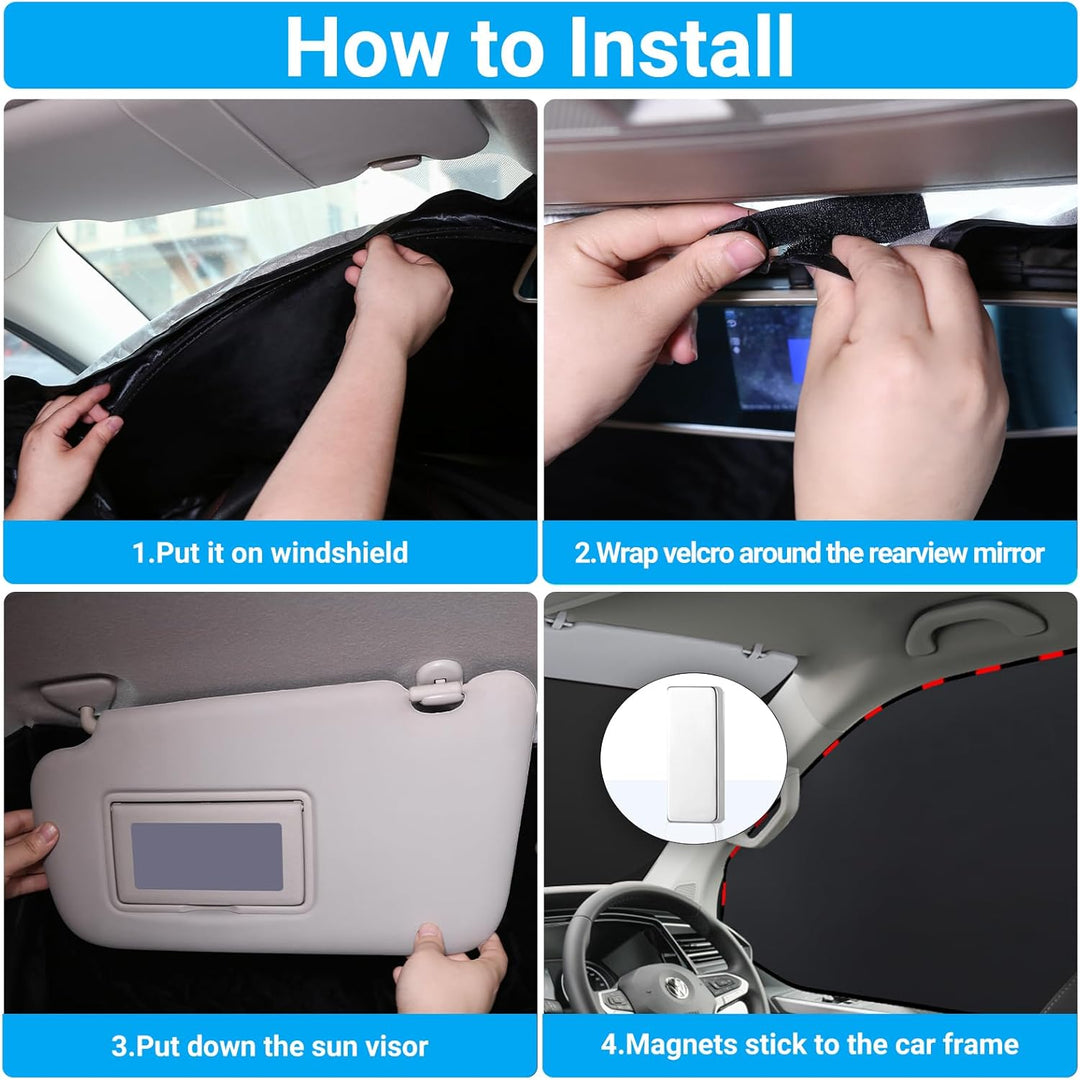 ZATOOTO Sonnenschutz Auto Frontscheibe Innen passend für VW T4, 3PCS Thermomatte Fahrerhaus, Auto So