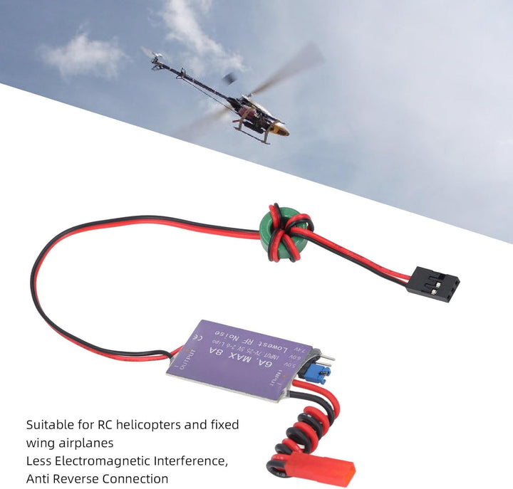 Externes UBEC-Spannungsreglermodul für RC-Hubschrauber, 7–25,5 V Akkueingang, 5 V, 6 V, 7,4 V, 6 A A