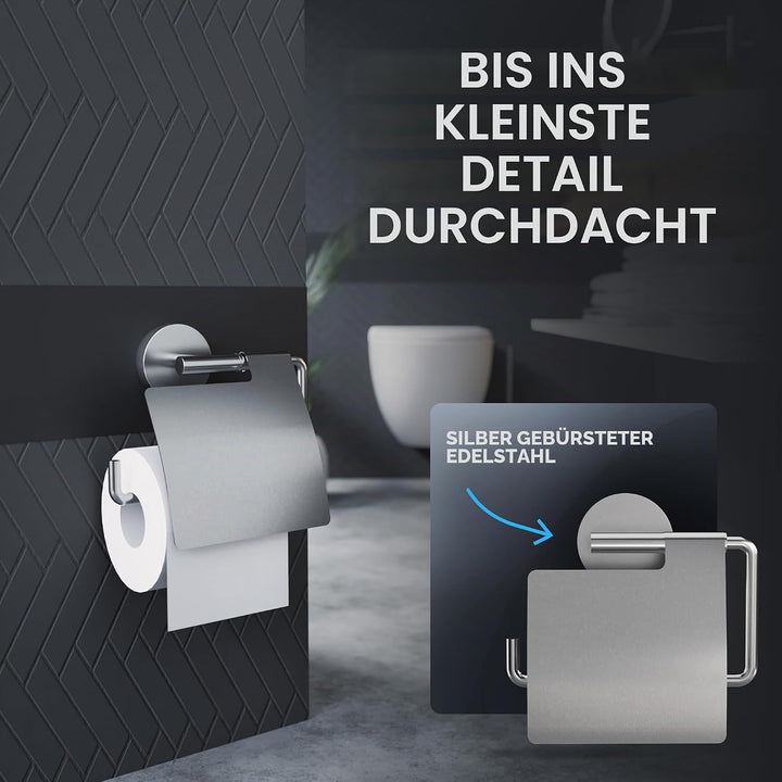Toilettenpapierhalter Skagen zum Bohren Silber | Klorollenhalter in Edelstahl | Klorollenhalter mit