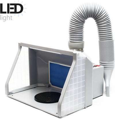 Wiltec Absauganlage 9m³/min, LED-Beleuchtung mit AN/Ausschalter, Zweistufenschalter, Doppellüfter