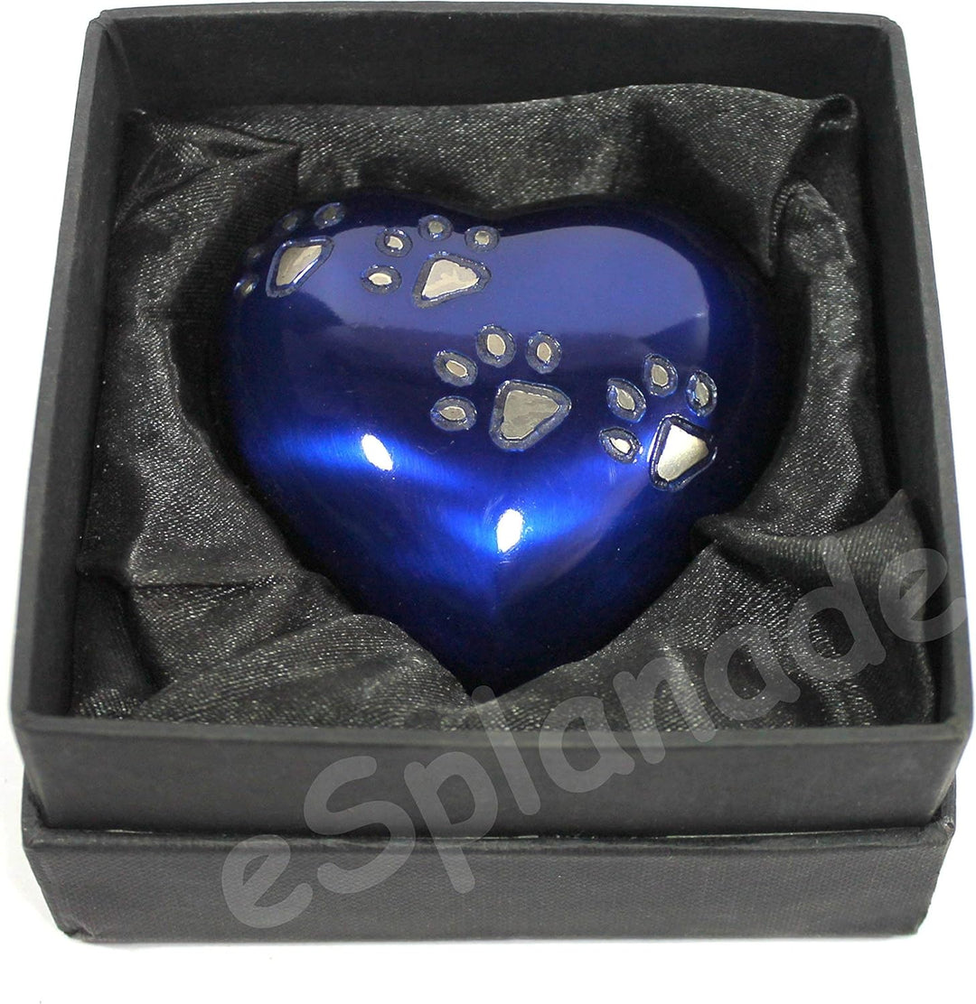 eSplanade Mini Brass Urn Heart Shaped Keepsake Memorial Jar Pot Container | Small urn in Box for Ash