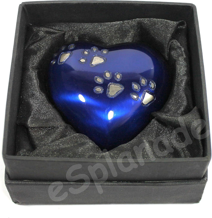 eSplanade Mini Brass Urn Heart Shaped Keepsake Memorial Jar Pot Container | Small urn in Box for Ash