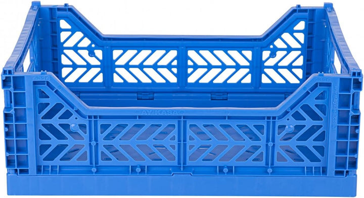 AYKASA Klappkiste, stabile Faltkiste aus Kunststoff, stapelbar, Blue, Midi (40x30x14cm) Blue Midi (4