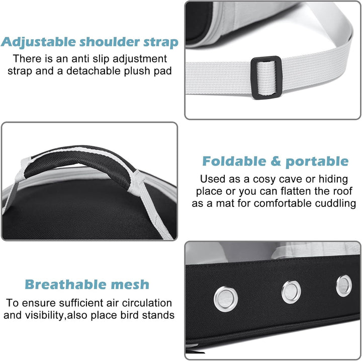 Kleine Haustier-Tragetasche, Kleintier Tragetasche, Transportbox für Katze Mit Seitlicher Öffnung, M