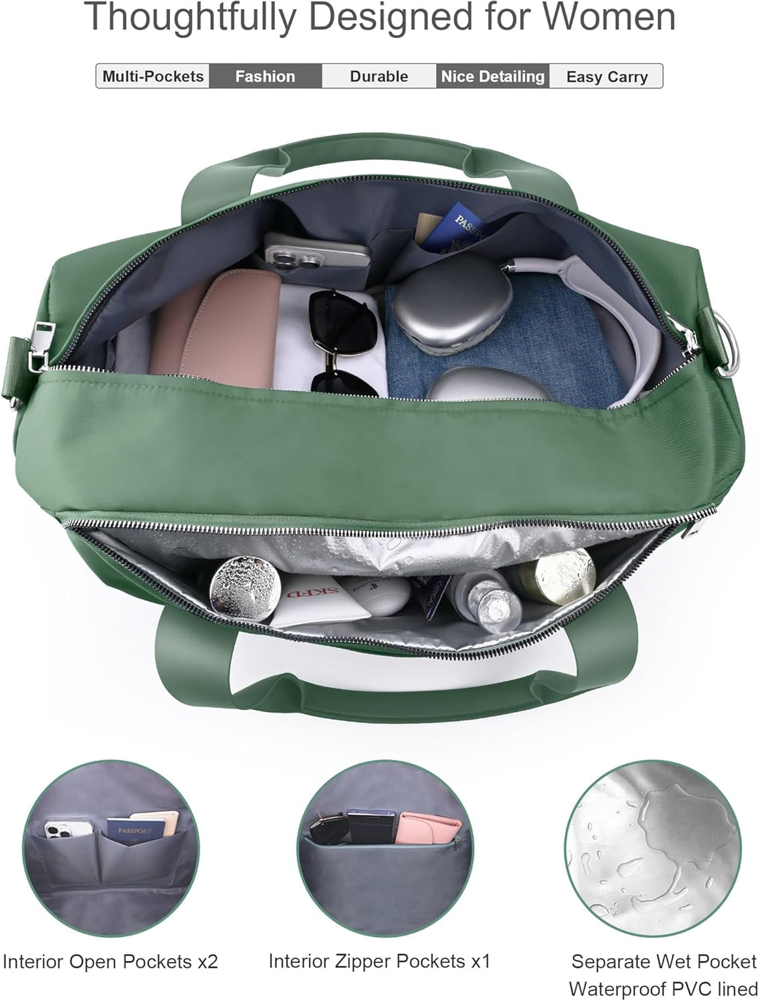 19 Zoll Sporttasche Reisetasche für Damen und Herren,wasserdichte Handgepäcktasche,Trainingstasche f