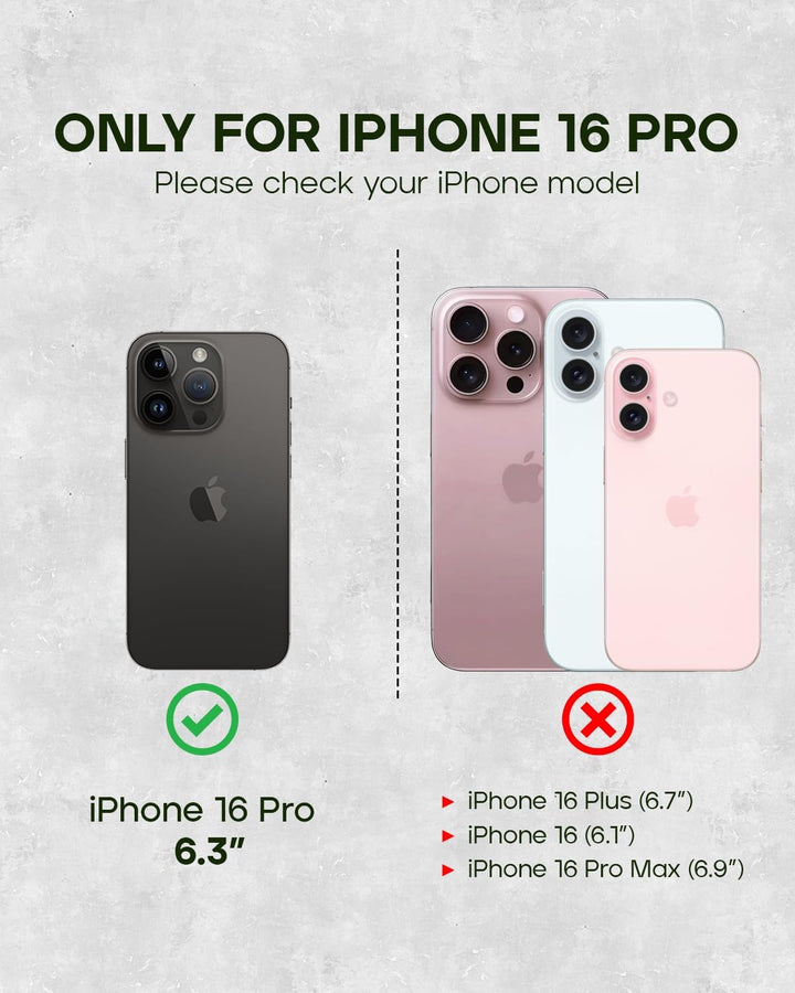 Porter Riley – Lederhülle kompatibel mit iPhone 16 Pro. Hochwertiges Nubukleder mit Standfunktion, K