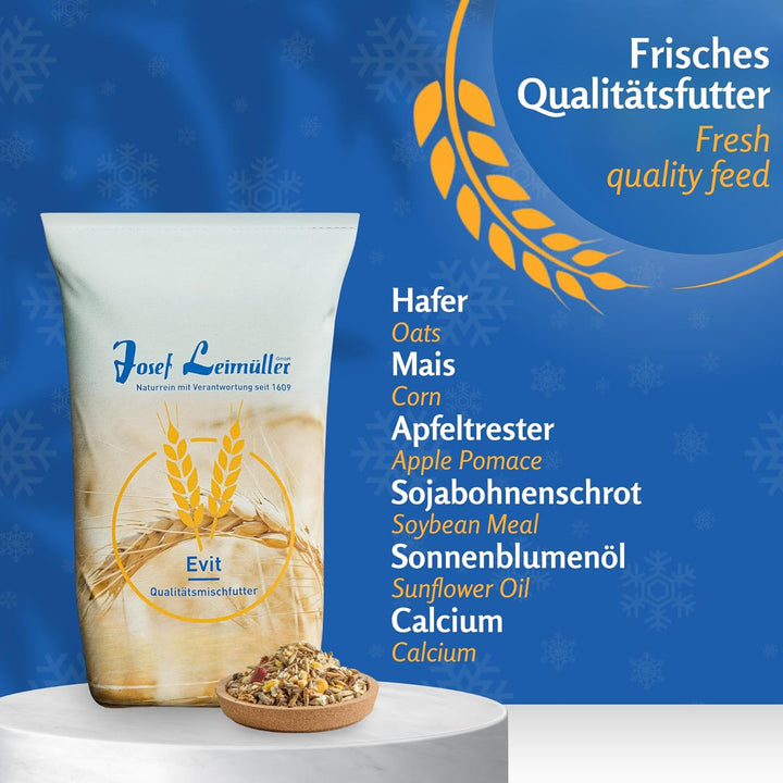 Leimüller Wildfutter 9 Powermischung 20 kg - Energiereiches Winterfutter, mit Apfeltrester - Für Rot