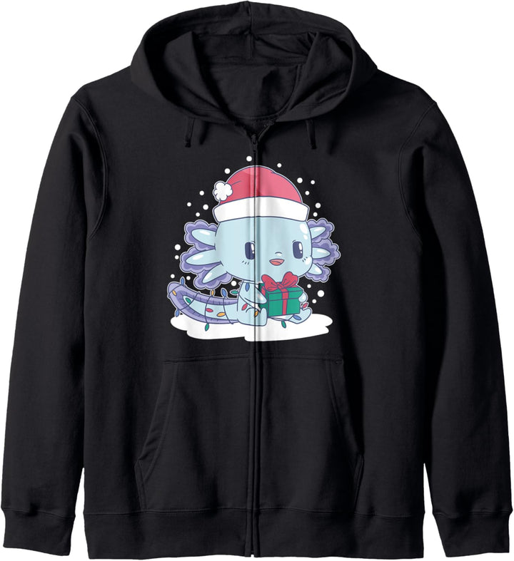 lustiges santa axolotl design weihnachten weihnachtli winter Kapuzenjacke