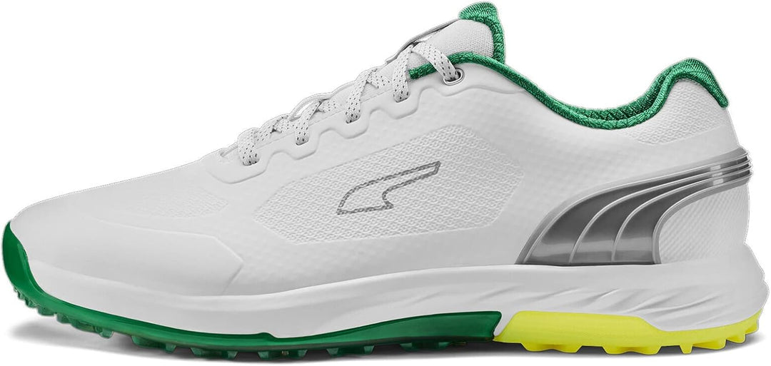 PUMA Herren Alphacat Nitro Golfschuh, 40.5 EU White Archive Green Yellow Burst