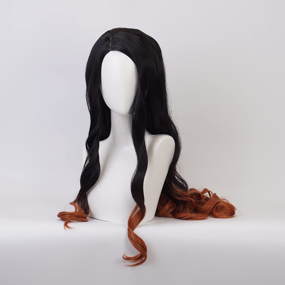 OSIAS Farbverlauf Kamado Nezuko Cosplay Perücke für Frau und Mädchen Kamado Nezuko B, Kamado Nezuko