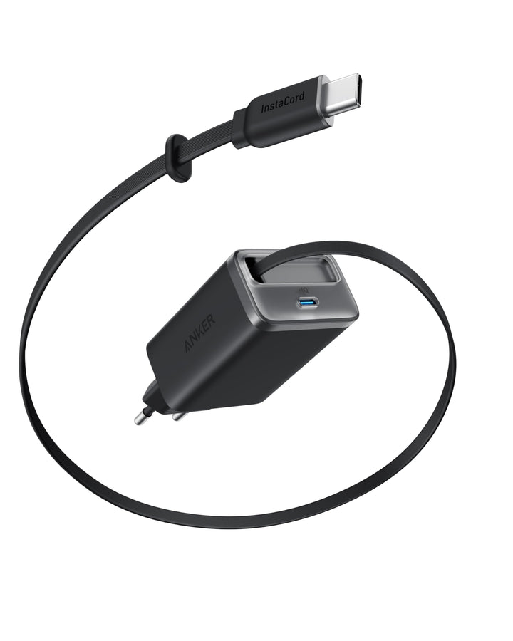Anker Nano 35W USB C Ladegerät, kompaktes 2 Anschlüsse, InstaCord Kabel | 2-Port Netzteil mit integr