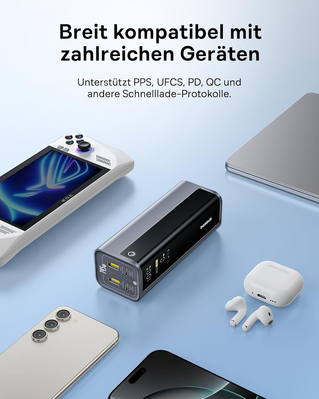 Baseus EnerGeek 145W 20800mAh Laptop Powerbank, Externer Akku mit 2X USB-C PD 3.0 100W Max Schnellla