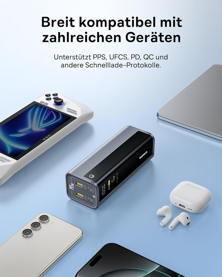 Baseus EnerGeek 145W 20800mAh Laptop Powerbank, Externer Akku mit 2X USB-C PD 3.0 100W Max Schnellla