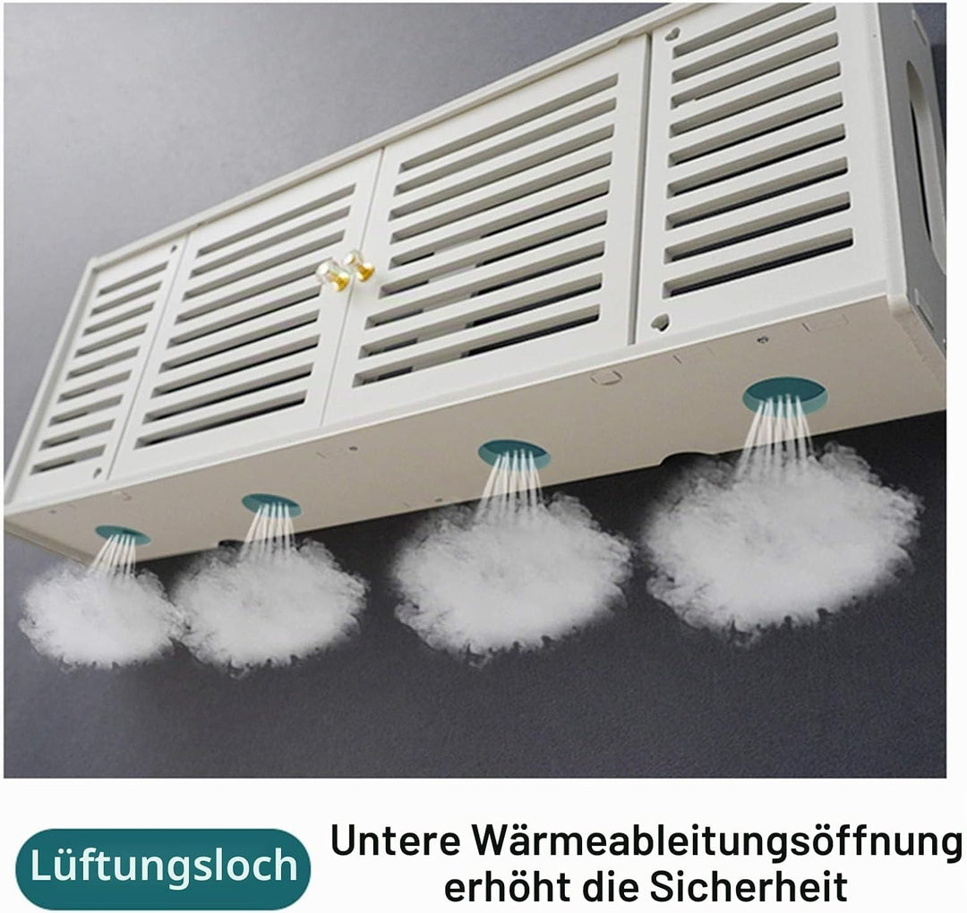 MNBVH Wand Router Aufbewahrungsbox Weiss WLAN Box Router Regal TV Kabel Verstecken Box Router Kabel