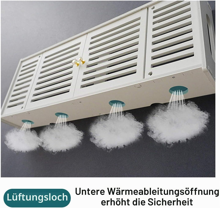 MNBVH Wand Router Aufbewahrungsbox Weiss WLAN Box Router Regal TV Kabel Verstecken Box Router Kabel