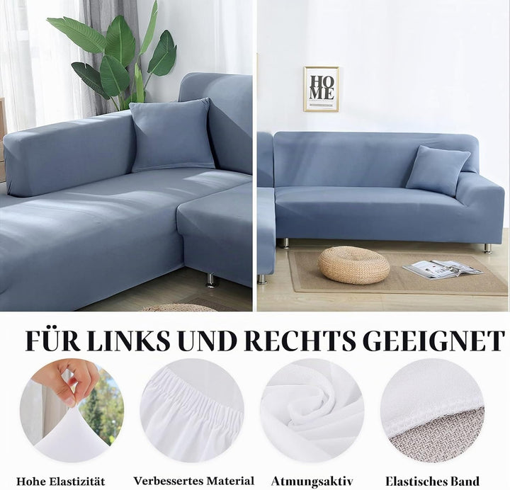 Jaotto Sofa Überwürfe Sofabezug Elastische Spandex Stretch Sofabezüge Couchbezug für L-Form Sofa Uni