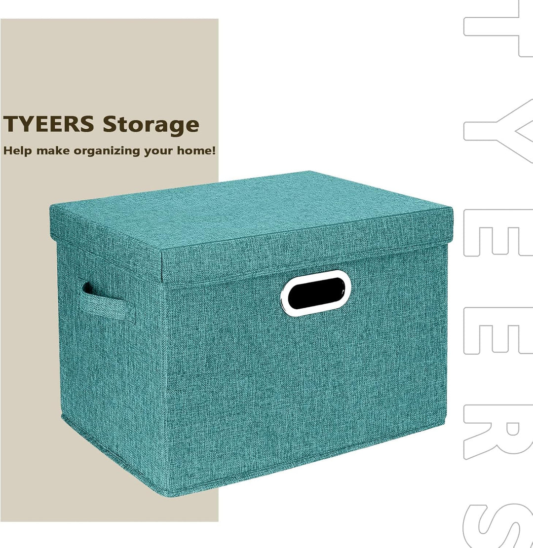 TYEERS Aufbewahrungsbox mit Deckel Gross, Stoff, Faltbare, Waschbare, Kisten Aufbewahrung mit Deckel