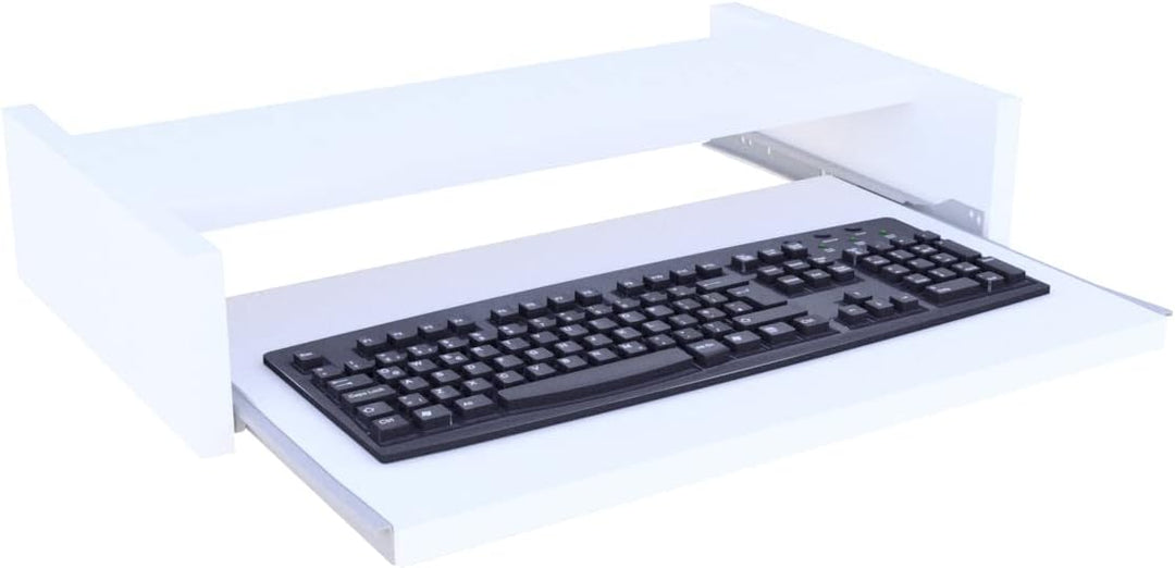 Henor Abnehmbare Tastaturablage aus Holz 55 x 31 x 11 cm unter Schreibtisch Weiss 55x31x11 Weiss, 55