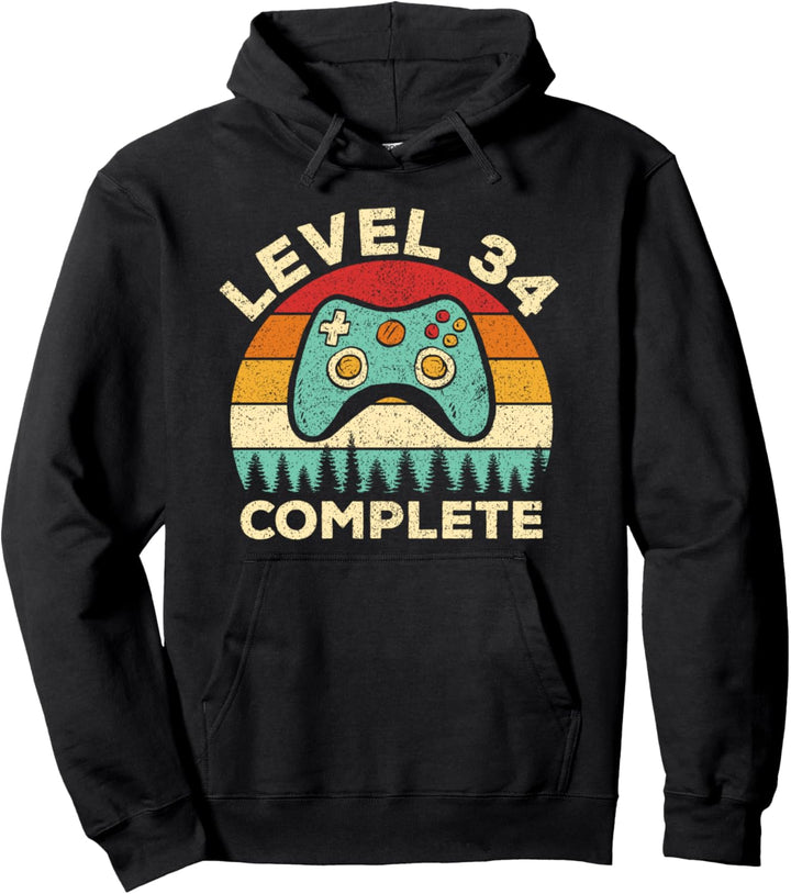 34. Geburtstag Level 34 Gamer 34 Jahre altes Geschenk Pullover Hoodie