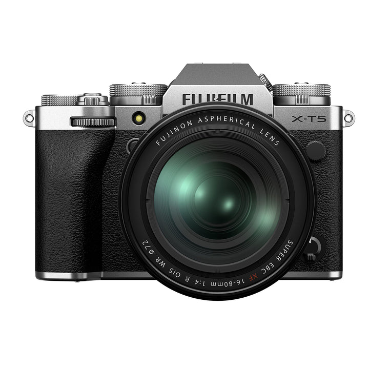 Fujifilm X-T5 Silber, FUJINON XF16-80mmF4 R OIS WR Objektiv Kit Silber XF16-80mm Kit (mit USB-C), Si