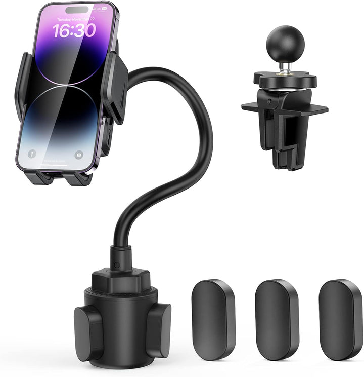 TECKNET Handyhalterung für Auto 2-in-1 – KFZ Handy Halterung für Lüftungslöcher & Getränkehalter, Bi