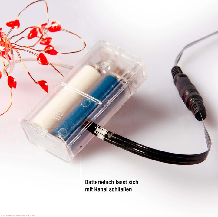 Hellum Batterieadapter 2X AAA 3 V Netzteil Adapter 2 AAA Batterien, 1,8 m transparentes Kabel, flach