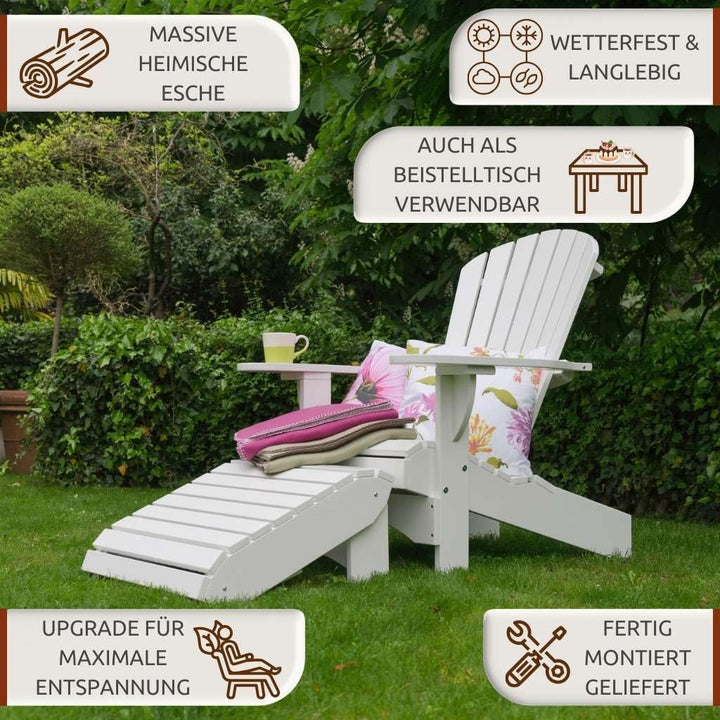 Original Dream-Chairs since 2007 Adirondack Footrest Comfort de Luxe in weiss