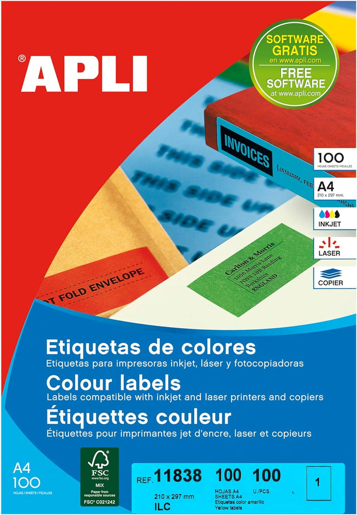 APLI 11838 Etiketten Gelb