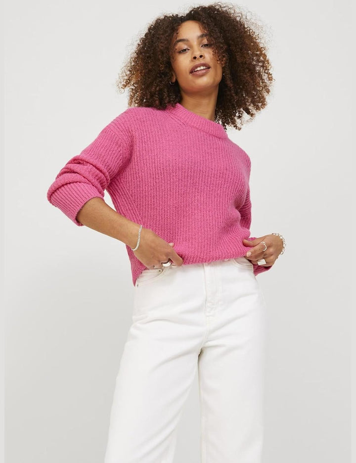 JJXX Damen Jxember Ls Fluffy Crew Neck Knit Noos Pullover XS Carmine Rose, XS Carmine Rose