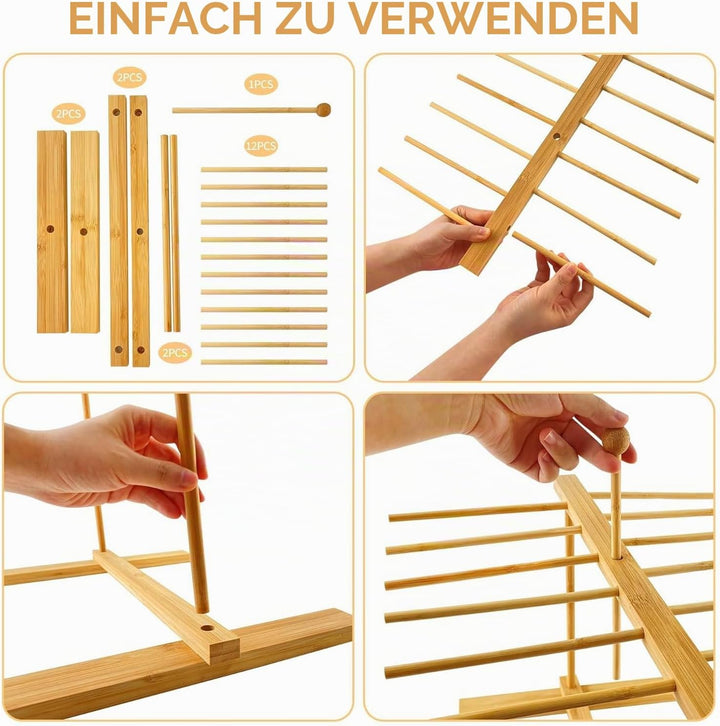 Nudelständer Aus Holz, Trocknender Nudelständer, Nudelregal, Faltbarer Nudeltrockner Aus Holz Mit Üb