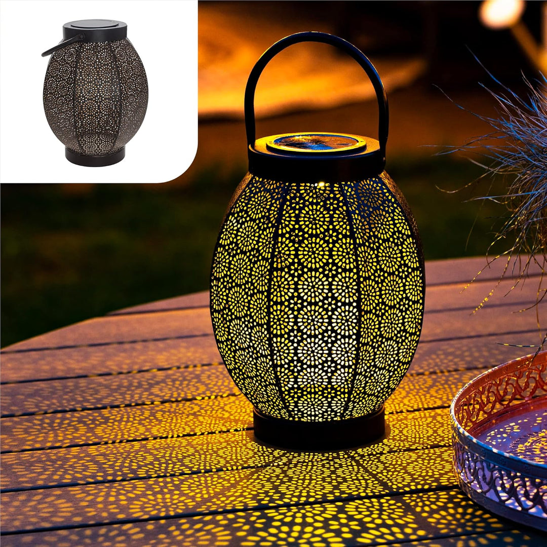 Gadgy Solar Laterne Aussen Blume | LED Solarlaterne für Aussen | Terassendeko Für Draussen | IP65-Wa