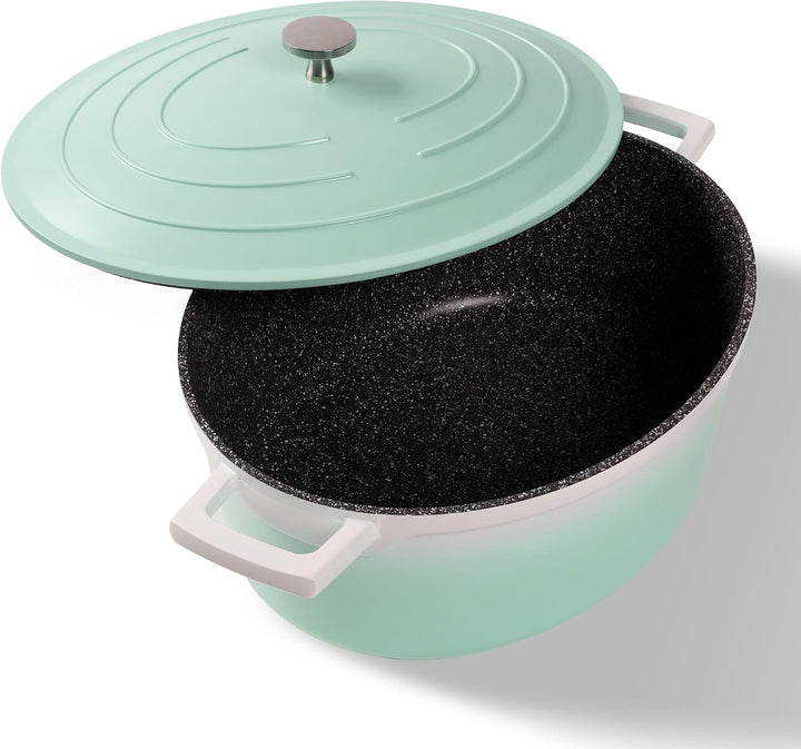 STONELINE Mint Bräter Induktion 32 cm, 6,6 L, Bräter mit Deckel, Aluguss beschichteter Topf mit echt
