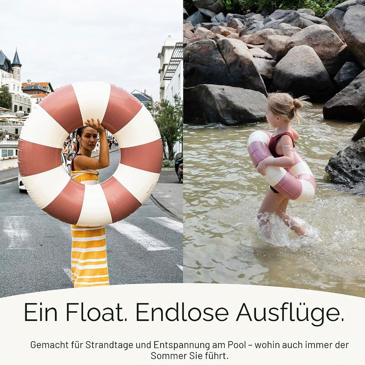 Petites Pommes Pool Inflatable Für Kinder – Robuster Schwimmreifen, Handbedrucktes Klassisches Strei