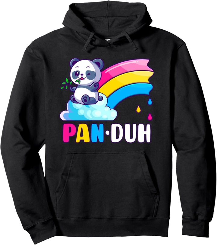 Pansexueller Panda mit Regenbogen, pansexuelle Flaggenfarben Pullover Hoodie