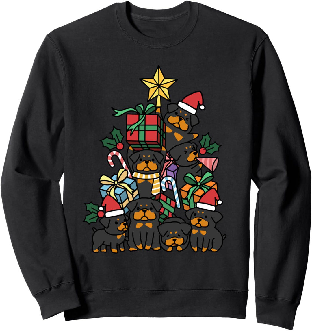Weihnachtsbaum Rottweiler Hund Sweatshirt