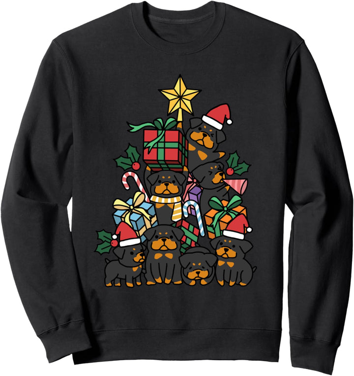 Weihnachtsbaum Rottweiler Hund Sweatshirt