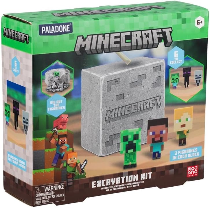 Paladone Minecraft Offiziell Lizenziertes Ausgrabungs-Set für Kinder, Gamer-Dekor und Geschenk für J