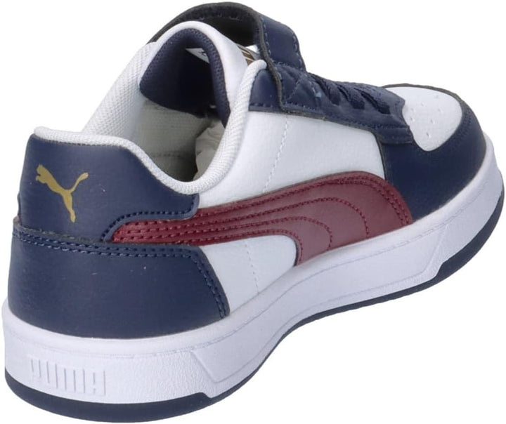 PUMA Unisex Kinder Caven 2.0 Ac+ Ps Sneaker, 28 EU Puma White Dark Jasper Puma Navy Gold