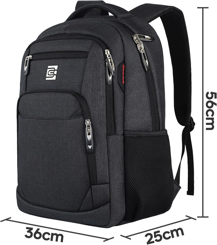 marcello Rucksack Herren, 17,3 Zoll Laptop Rucksäcke mit USB-Ladeanschluss für Arbeit Schule Uni Sch