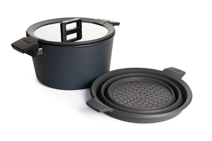Woll Concept Plus Kochtopf mit Deckel und Silikoneinsatz, Ø 28 cm, 15,5 cm hoch, 7,5l - Geeignet für