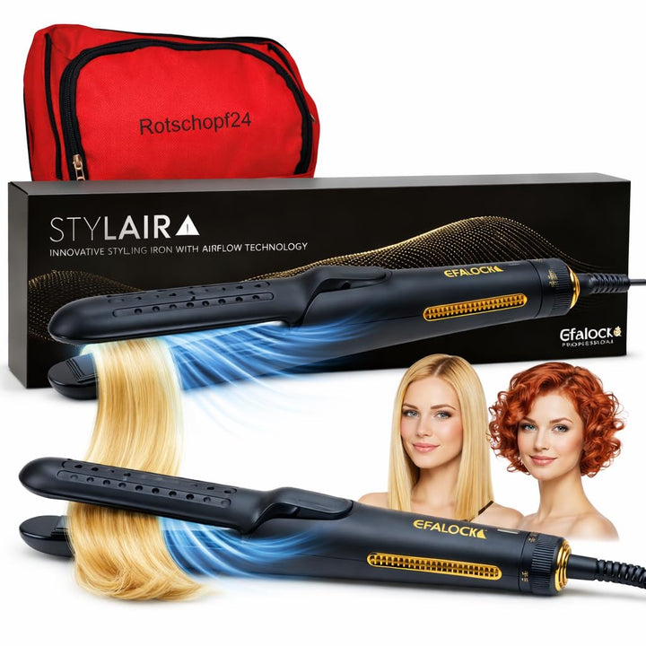 Rotschopf24 Efalock Stylair CLASSIC Glätteisen, Haarglätter 2in1 + Wellen/Locken. Hairstyler. 42W. 1