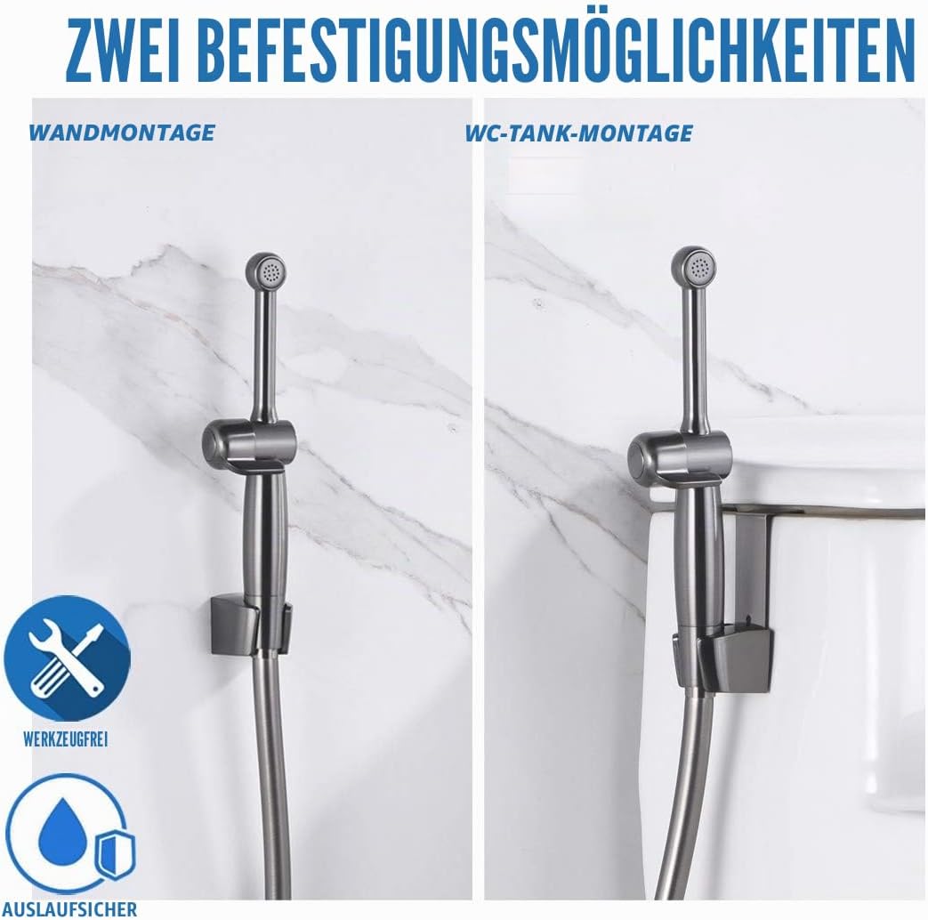 Bidet Handbrause Set SonTiy Toilette Bad Bidet Aufsatz Waschen Duschkopf mit Einstellbarem Druck &Ha