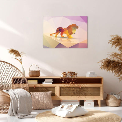 Bilder auf Leinwand Löwe Illustration modern Leinwandbild 70x50cm Wandbilder Dekoration Wohnzimmer S