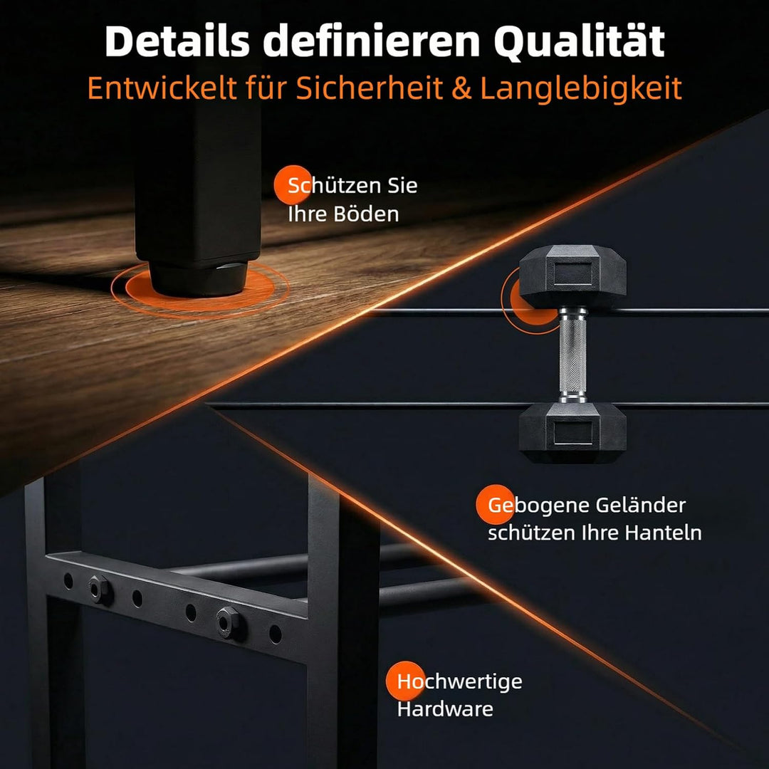Hantelregal, 2-stufiger verstellbarer Gewichtsständer für Home-Gym, 31 Zoll platzsparender Aufbewahr